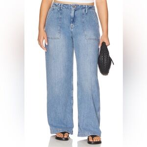 Good American Lite Linen Denim Pants NWT Size 20